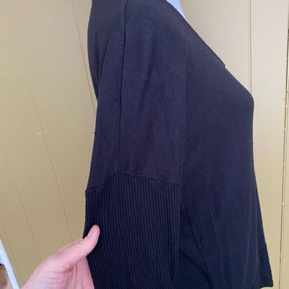 Time & Tru women S scoopneck batwing loose fit longsleeve sweater black - Picture 5 of 12